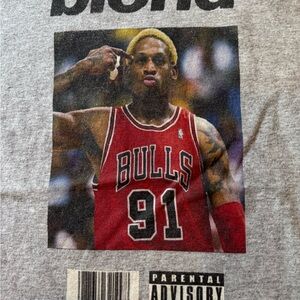 Dennis Rodman classic Gray graphic  Tee